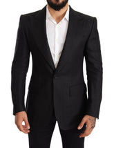 Dolce & Gabbana Black Linen Slim Fit Coat Jacket Blazer -   -  Dolce & Gabbana.